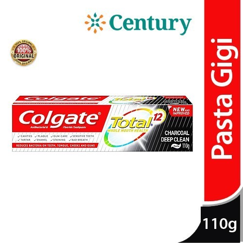 Colgate Toothpaste Total 12 Charcoal deep Clean Paste 110G / Pasta Gigi / Odol / Charcoal / Mulut