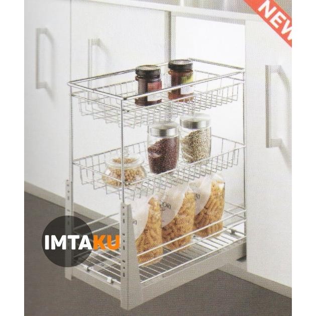 Rak Bumbu Tarik Stainless 30cm Slowmotion Vitco XC 29023 SM