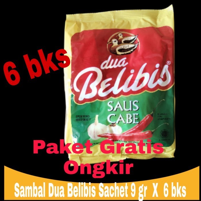 

Saus Sambal Dua Belibis Sachet 9 gr isi 24 pcs x 6 bungkus