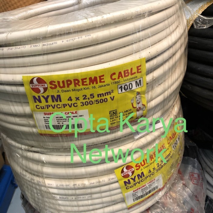 Kabel Listrik Supreme Nym 4x2,5 Putih 100M / NYM 4x2.5 Supreme Engkel