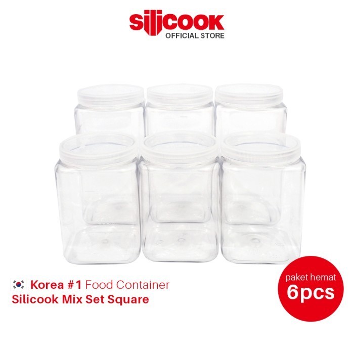Terbaru Silicook Mix Set Square (Square 3X880Ml + 3X640Ml) Promo Terlaris