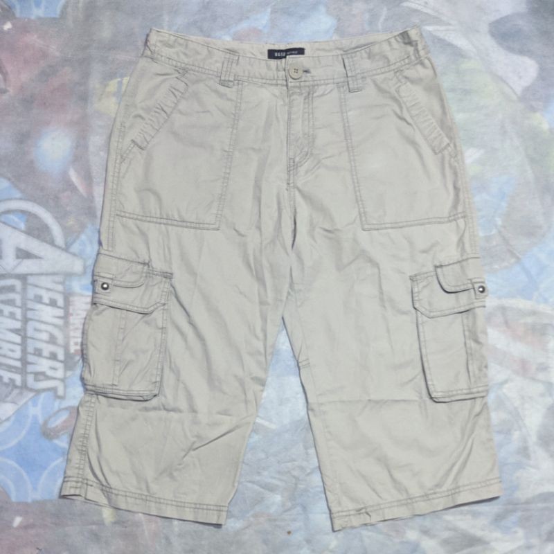 Celana Pendek Shortpants Cargo Fatigue Ugiz Cream Original Second Preloved #CC36