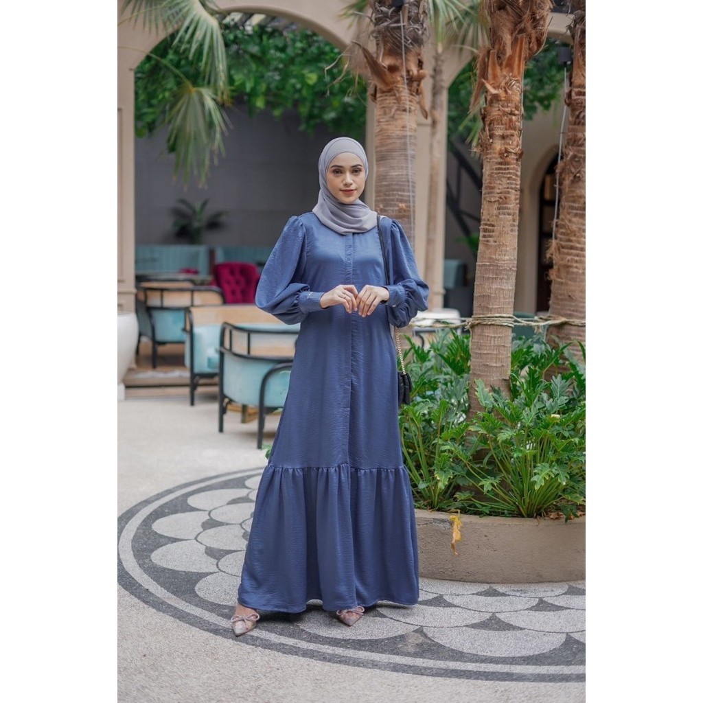 JUAL Gamis elegant polos el siete NAFISA DRESS bahan ISADORA kode LCT322