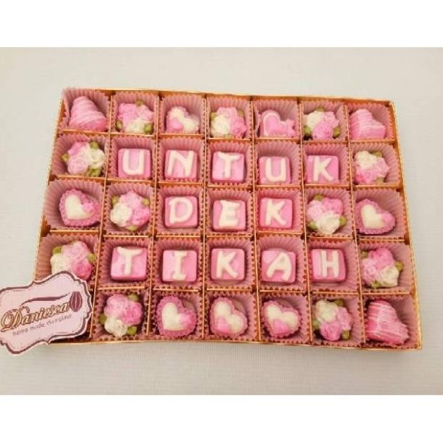 

PROMO MURAH .Coklat ucapan kado untuk pasangan valentine ultah anniversary - chocolate gift S35A ( ds bgr )