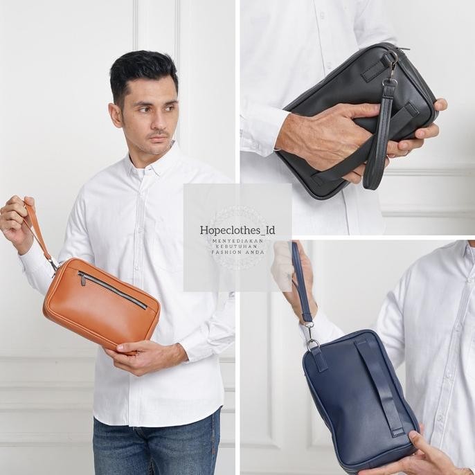 Pouch Bag Pria Kulit Clutch Hand Bag