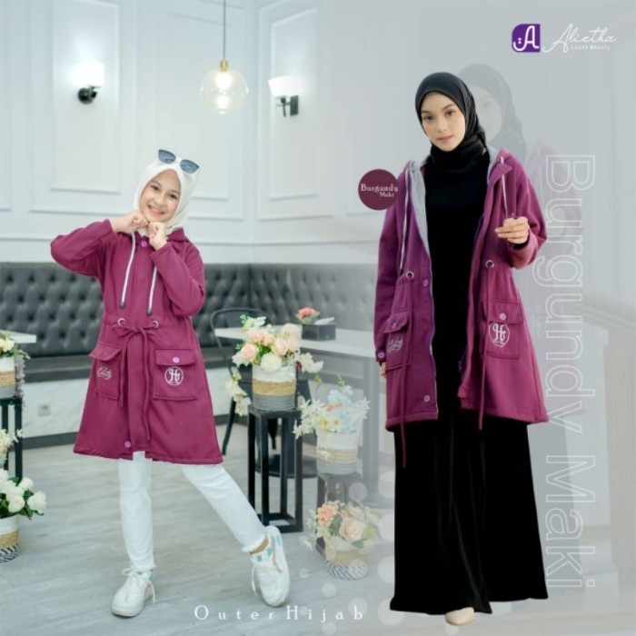 READY jaket Outer Hijab Alietha Jaket anak dan mom