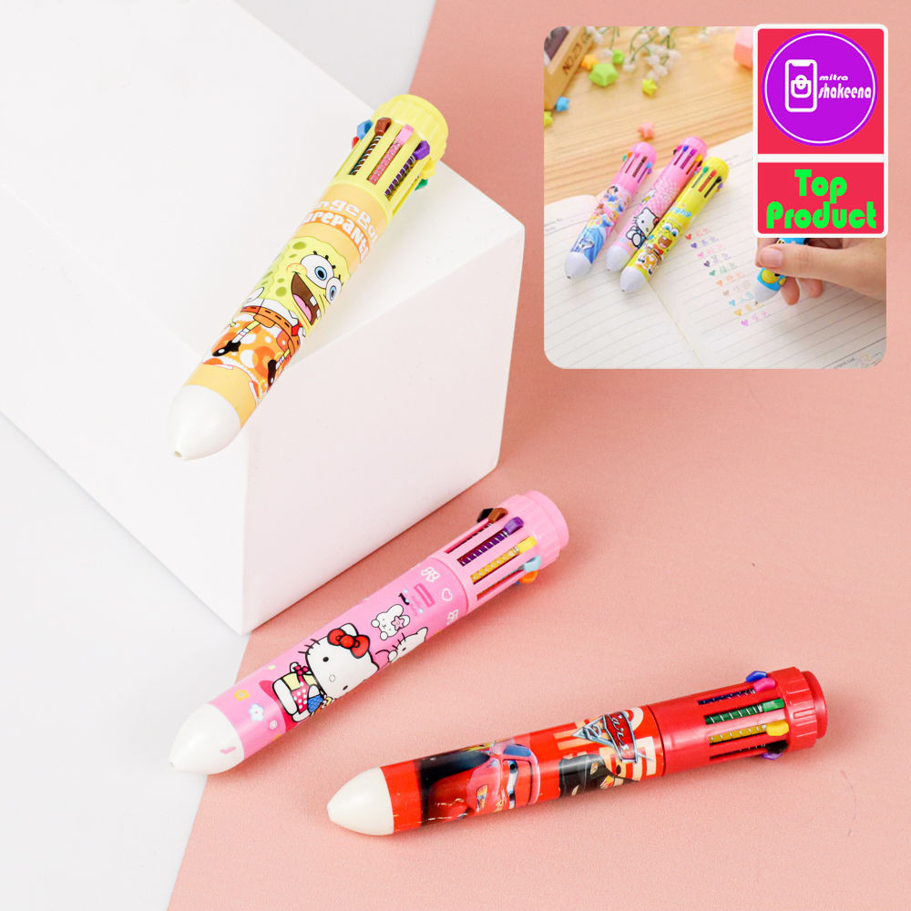 

SHMS Pena Ballpoint Multi Warna 10 Color Pen 1 PCS 1HMC Multi-Color