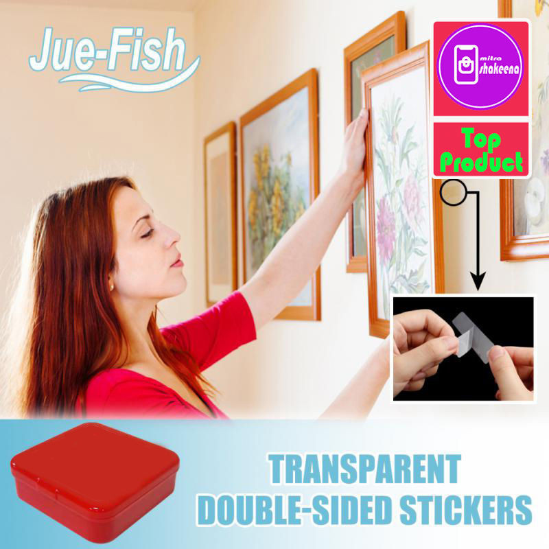 

SHMS Double Tape Washi Adhesive Selotip Perekat Tahan Air 60 PCS 05TP Transparent