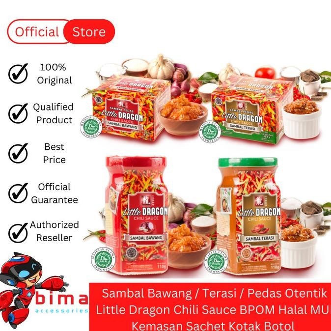 

Sambal Bawang Sambal Terasi Pedas Otentik Halal Little Dragon Chili