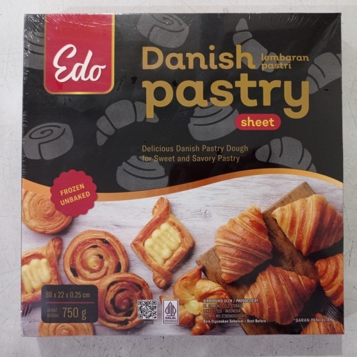 

BARANG TERLARIS !!! Danish Pastry Sheet Edo 750 gr Kulit Pastry PROMO HALAL PACKING AMAN