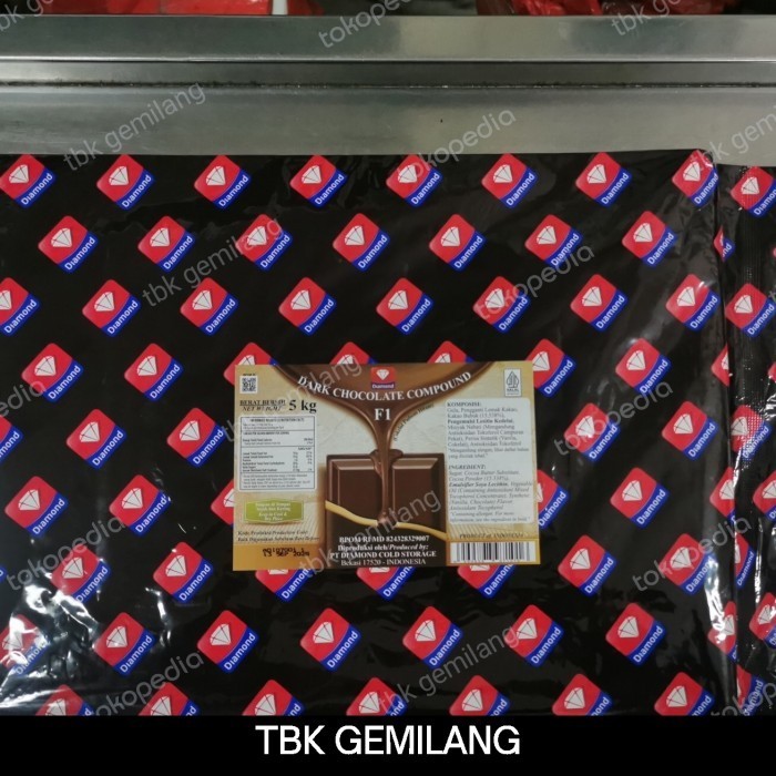 

BARANG TERLARIS !!! Diamond f1 dark chocolate compound 5kg PACKING AMAN