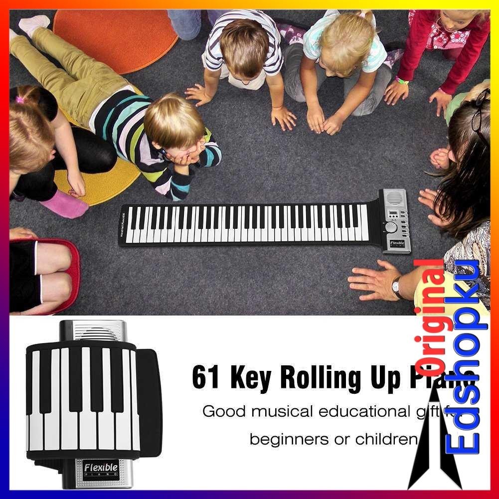 Belajar Piano Digital Gulung Roll Up Keyboard MIDI Monophonic 3.5mm