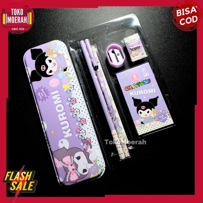 

PAKET ALAT TULIS SANRIO COMPLETE SET KOTAK PENSIL PENSIL KRAYON SANRIO -fo3