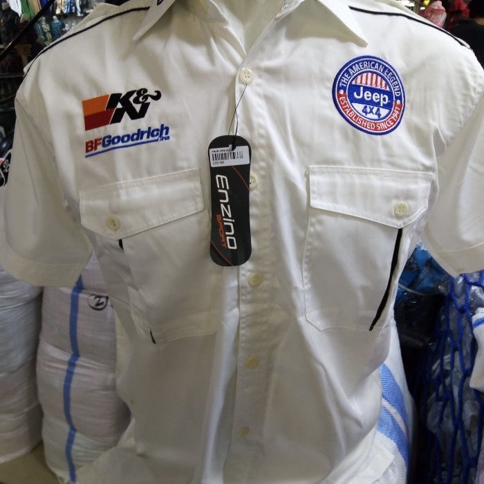 BAJU KEMEJA SERAGAM BORDIR OTOMOTIF JEEP CREAM