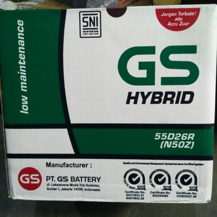 aki mobil / Battery GS astra type hybrid N50Z 12volt - 60amper