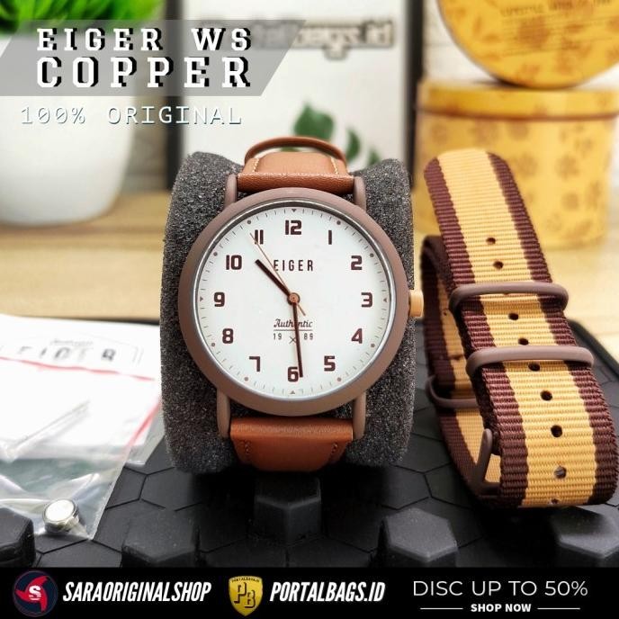 Eiger WS Copper Jam tangan Analog Wanita Original Free Strap & Battery