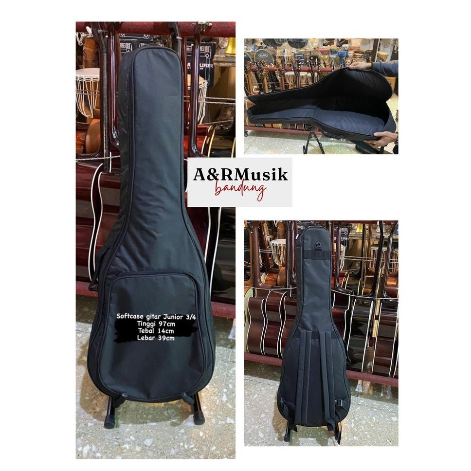 Softcase Tas Gitar Busa Tebal Akustik Junior 3/4 Semi Hardcase Gitar