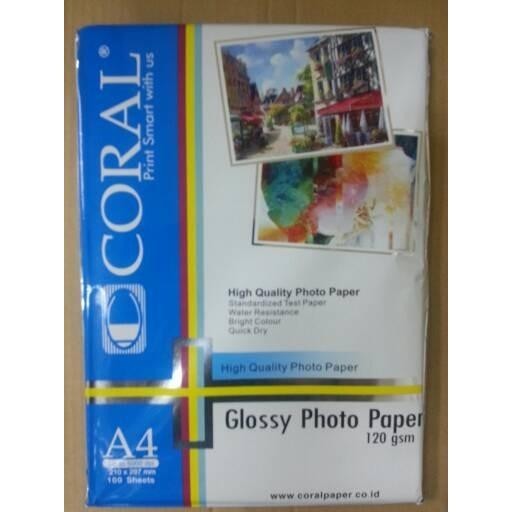 

Kertas Photo / Photo Paper Glossy / Foto Paper Coral 120 Gsm