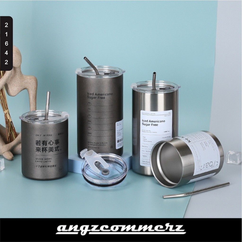 Mug Tumbler Kopi Estetik Stainless Steel Thermos Coffee Cup Tahan Panas