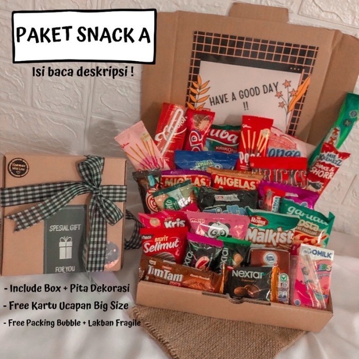 

Ready PAKET SNACK BOX MURAH RECEH MAKANAN GIFT HADIAH ULANG TAHUN PACAR