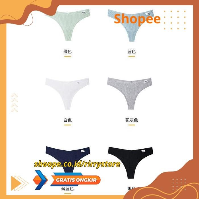 CELANA G STRING THONG KATUN RAJUT GS 9272 KX2 - CELANA G STRING THONG KATUN RAJUT PODUK BAHAN BERKUA
