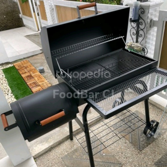 Terlaris Bbq Horizontal Offset Smoker Alat Daging Asap Smoked Factory Build Promo Terbaru
