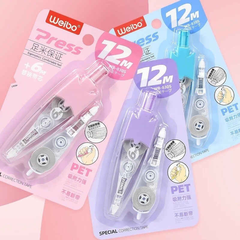 

Tipe-x kertas weibo cetek cute / correction tape / tip ex roll warna lucu