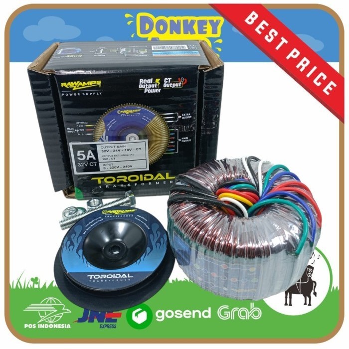 Terlaris Trafo Travo Toroid 5A 18-24V Ct Travo Donat Rawamps Original Promo Terbaru