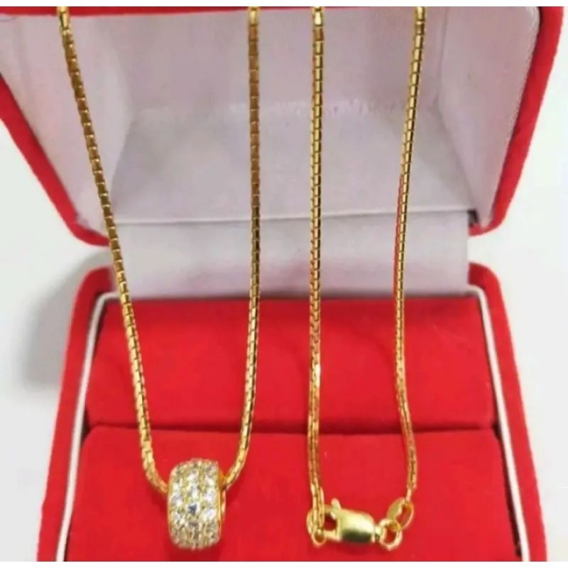 KALUNG PERHIASAN WANITA KUNINGAN ASLI 100%