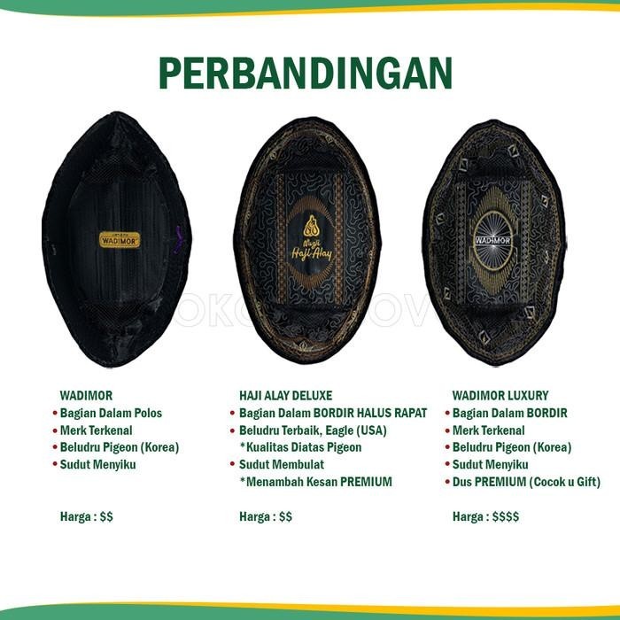 BISA COD - SONGKOK PREMIUM HAJI ALAY DELUXE AC TINGGI 8, 9, 10 PECI KOPIAH MEWAH