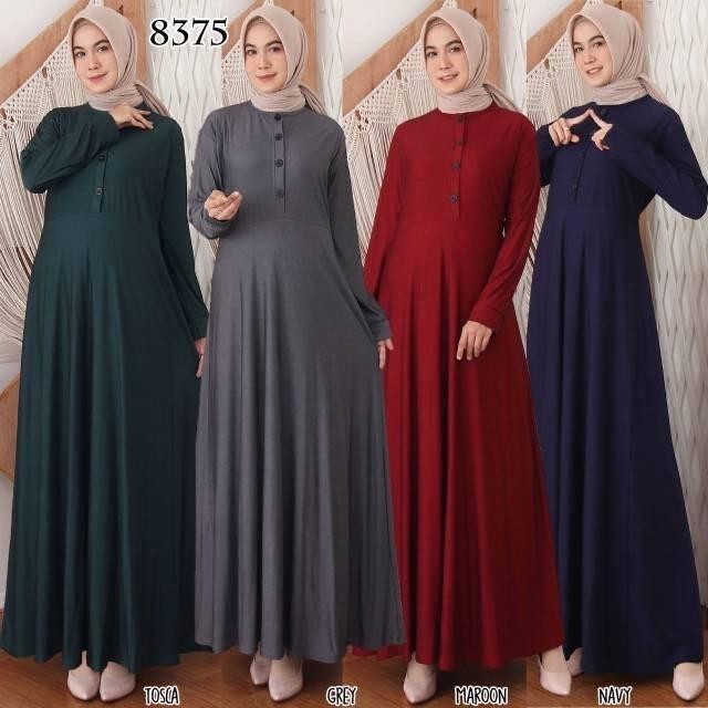 BISA COD - BAJU GAMIS WANITA TERBARU GAMIS CALVIN JEANS POLOS BUSUI 8375