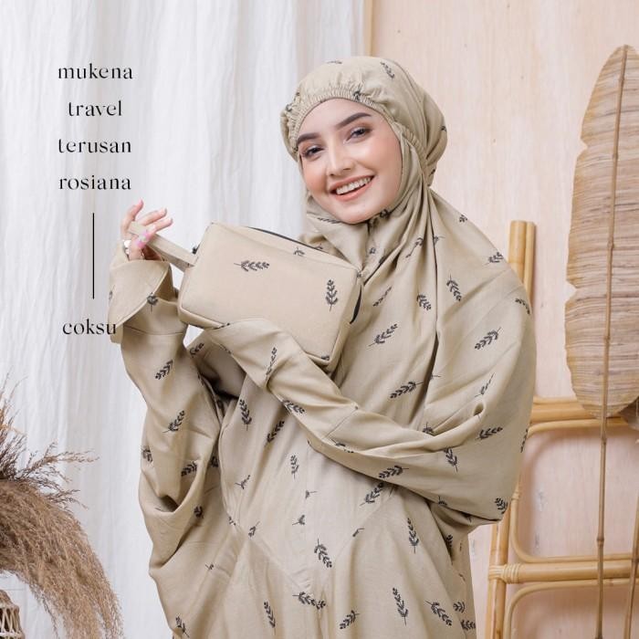 BISA COD - LEESY.ID - MUKENA DEWASA TERUSAN RAYON TRAVELING MOTIF ROSIANA