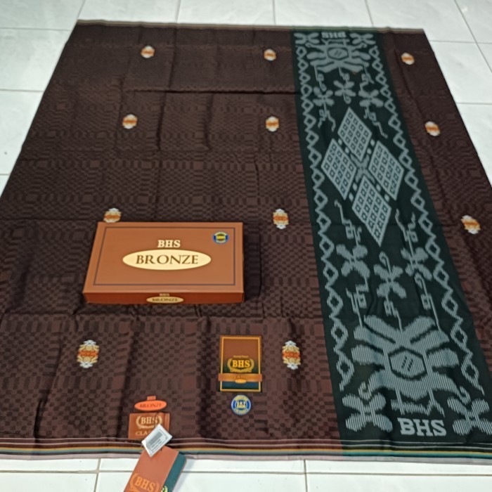 Sarung BHS Afkir SKT DAM songket Hitam putih biru kuning coklat