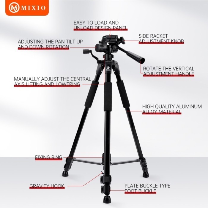 Mixio 3522 170Cm Tripod+Bluetooth Remote+Bag Profesional