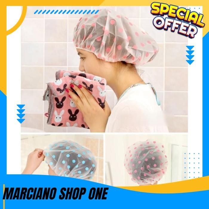 PENUTUP RAMBUT TOPI MANDI MASAK TAHAN AIR SHOWER CAP BATHING HAT  BEST QUALITY PRODUCT 