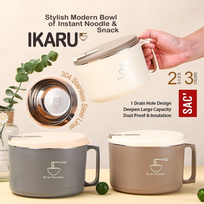 Ikaru Stainless Bowl Instant Noodle Mangkok Mangkuk E Serbaguna