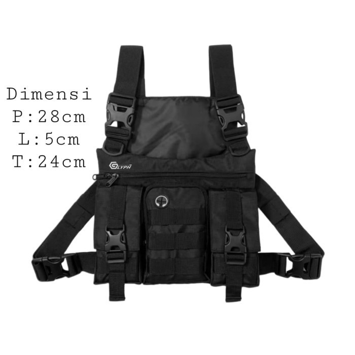 Asli Tas Selempang Pria Tas Rompi Pria Wanita Tas Dada Chest Bag Outdoor Terbaik