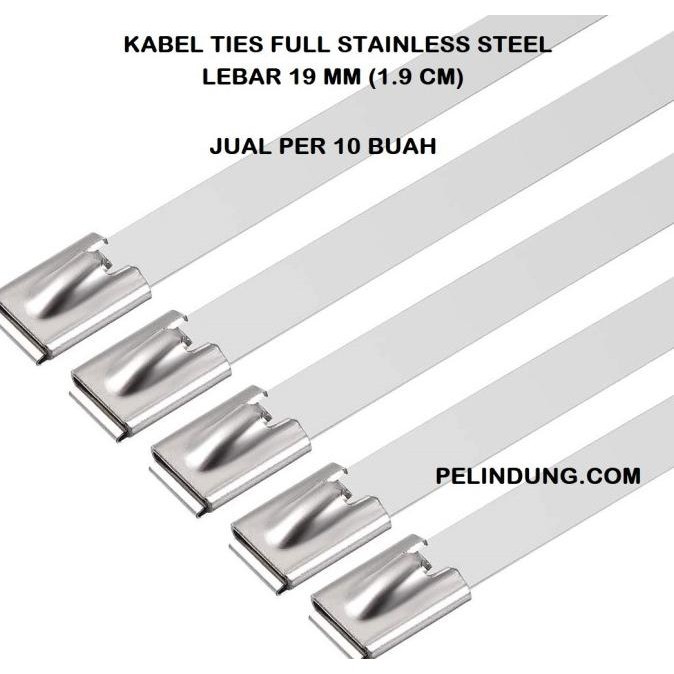 

Per 10 Kabel Tis Stainless Lebar 19 X 800 Mm Tali Ties Strapping Tie Kualitas Premium
