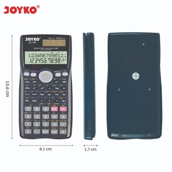 

Terlaris Scientific Calculator / Kalkulator Ilmiah Joyko CC-25 / 401 functions - Hitam