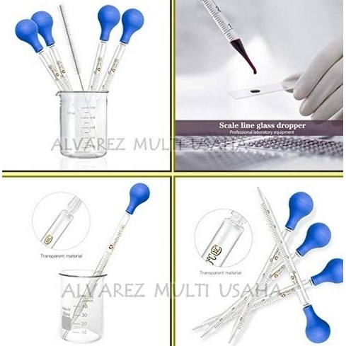 Special - Pipet Ukur 10 ML / Maat Pipet Tetes Kaca / Drop Pipet Bulb Karet ,.