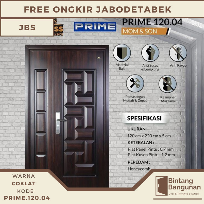 Terlaris Pintu Utama 120.04 FORTRESS PRIME Pintu Rumah Baja 120x220 PRIME JBS