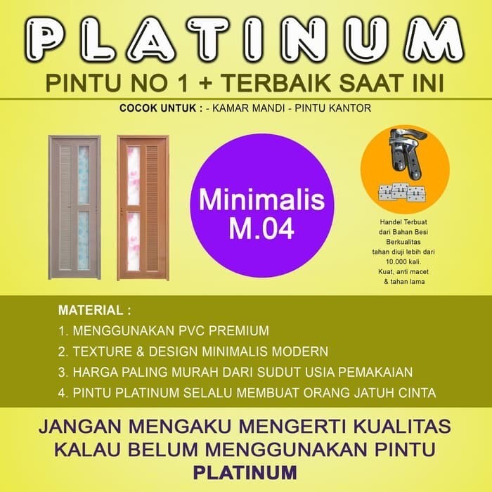 Terlaris Pintu kamar PVC premium