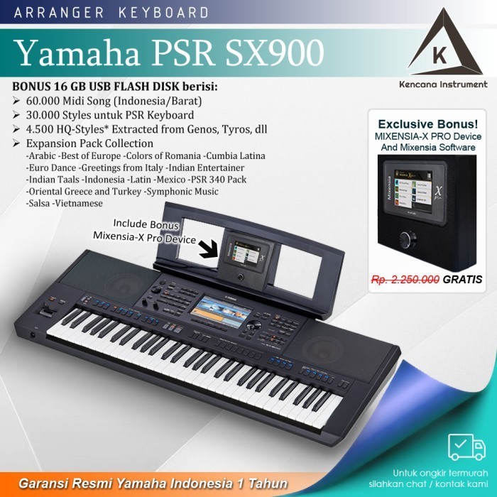 YAMAHA PSR-SX900 / PSR SX900 / PSRSX900 BUNDLE HARDWARE MIXENSIA-X