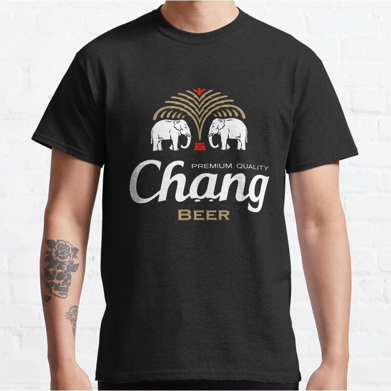 Baju Kaos Chang Beer Thailand Vintage Mens, Classic Handmade, Black, Trending