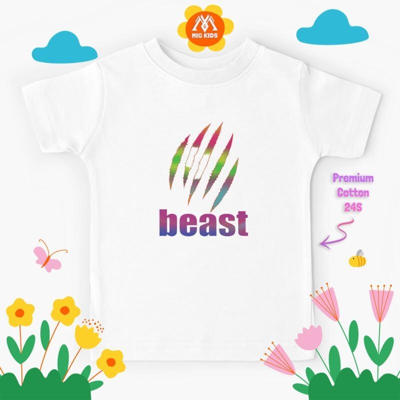 Baju Kaos Anak Logo beast,fanny beast Tiger fanny 562