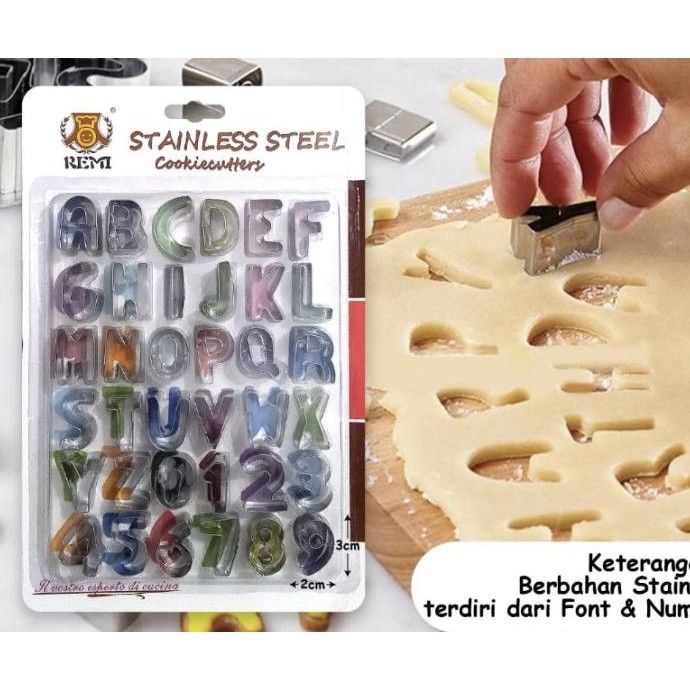 

SALE TERLARIS !!! CUTTER ALPHABETH NUMBER NO (10) 36PC SET ABCD 123 HURUF ANGKA PACKING AMAN