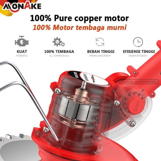 BN Mesin Potong Rumput Pemotong Rumput Listrik Pemangkas Cordless MONAKE TERLARIS