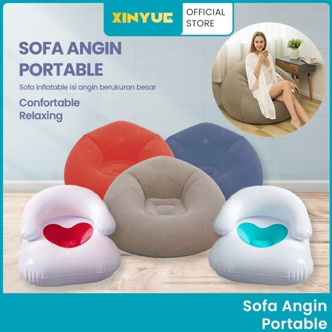 Sofa Kursi Angin Santai Bean Bag Inflatable Single Bulat