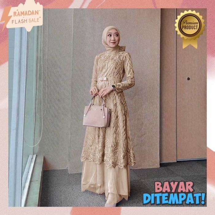Baju Muslim Wanita Terbaru 2024 Games Dewasa Perempuan Longdress Maxidress Plus Kerudung Lengan Panj