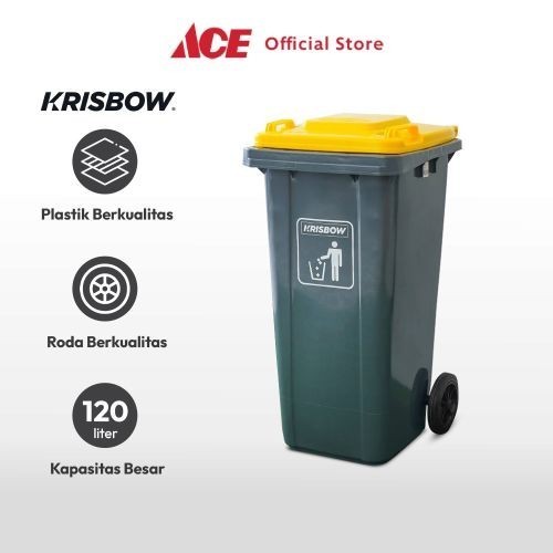 ACE - KRISBOW 120 LTR TEMPAT SAMPAH PLASTIK OUTDOOR - ABU-ABU